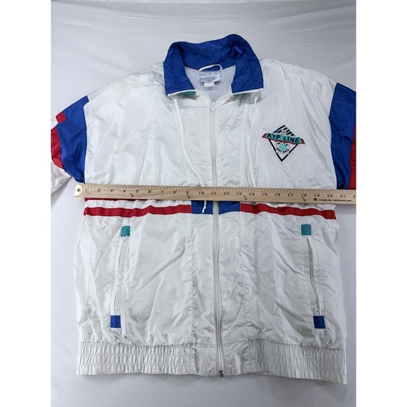 Vintage Adidas ATP Line Windbreaker Jacket Mens White Blue Teal Colorblock 90s L - Picture 7 of 7